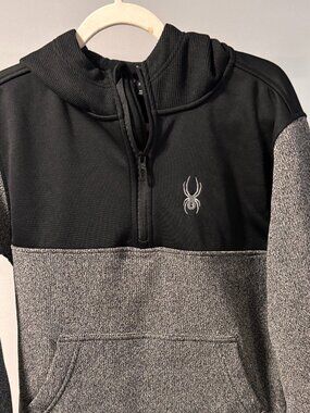 NWOT** Spyder Racer 1/4 Zip Pullover Fleece Hoodie w/ kangaroo hand pocket